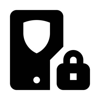 Beyaz arkaplanda izole edilmiş koruma simgesi ve vektör illüstrasyonu  