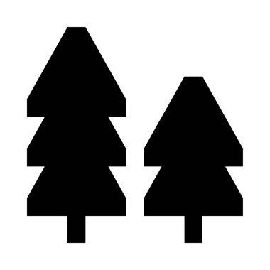 Kozalaklı ağaç simgesi, beyaz arkaplanda izole edilmiş vektör illüstrasyonu  