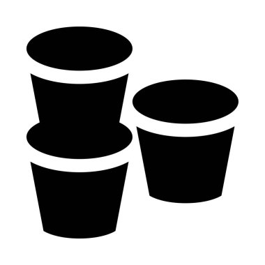 çiçek saksısı simgesi, vektör illüstrasyonu beyaz arkaplanda izole  