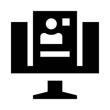 çalışan CV simgesi, vektör illüstrasyonu beyaz arkaplanda izole edildi 