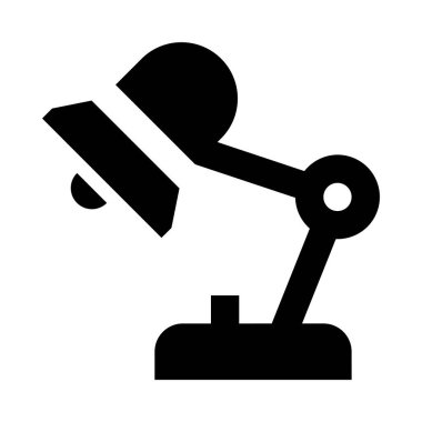 masa lambası simgesi, vektör illüstrasyonu beyaz arkaplanda izole edildi 