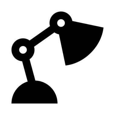 masa lambası simgesi, vektör illüstrasyonu beyaz arkaplanda izole edildi 