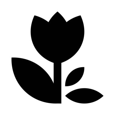 Çiçek simgesi, vektör illüstrasyonu beyaz arkaplanda izole edildi 