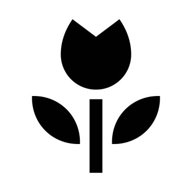 Lale simgesi, vektör illüstrasyonu beyaz arkaplanda izole edildi 