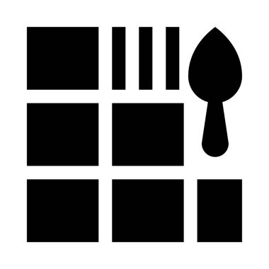 Fayans simgesi, vektör illüstrasyonu beyaz arkaplanda izole edildi  