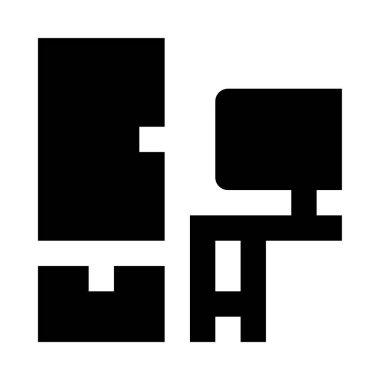 Bilgisayar masaüstü simgesi, vektör illüstrasyonu beyaz arkaplanda izole edildi 