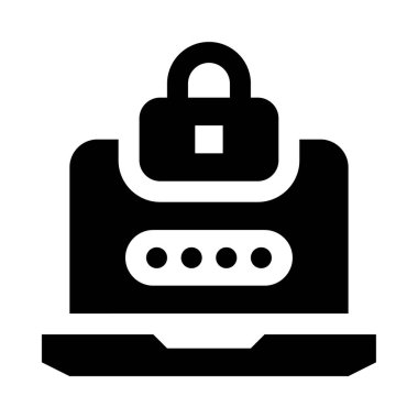 Erişim koruma simgesi, vektör illüstrasyonu beyaz arkaplanda izole edildi  