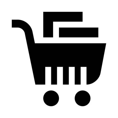 Alışveriş arabası simgesi, vektör çizimi beyaz arkaplanda izole edildi 