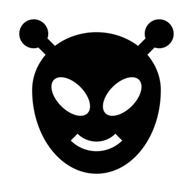 Uzaylı simgesi, vektör çizimi beyaz arkaplanda izole  