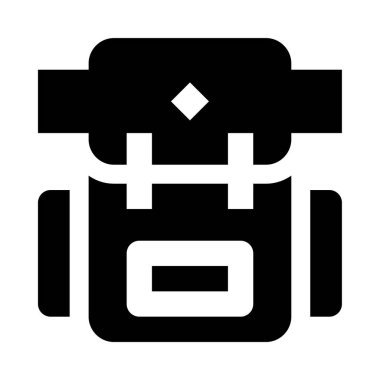 kamp sırt çantası simgesi, vektör illüstrasyonu beyaz arkaplanda izole edildi 