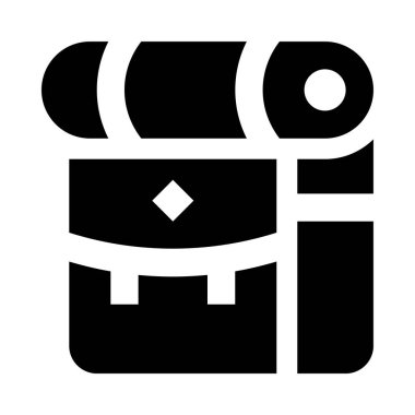 kamp sırt çantası simgesi, vektör illüstrasyonu beyaz arkaplanda izole edildi 