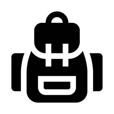 kamp sırt çantası simgesi, vektör illüstrasyonu beyaz arkaplanda izole edildi 