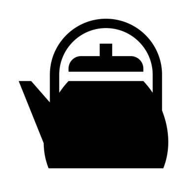 Çaydanlık simgesi, vektör çizimi beyaz arkaplanda izole edildi 