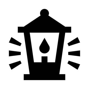 Gazyağı feneri simgesi, vektör illüstrasyonu beyaz arkaplanda izole 