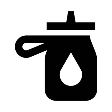 Beyaz arkaplanda izole edilmiş şişe simgesi ve vektör illüstrasyonu 