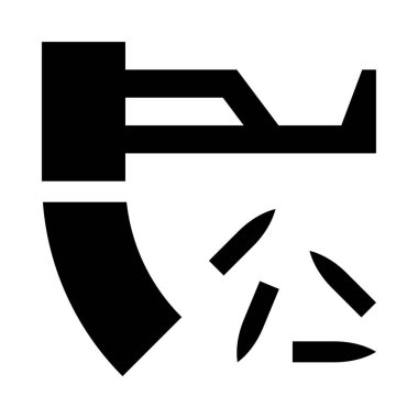 Kalaşnikov simgesi, vektör illüstrasyonu beyaz arkaplanda izole edildi  