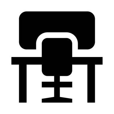 Beyaz arkaplanda izole edilmiş iş yeri simgesi ve vektör illüstrasyonu 