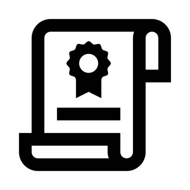 diploma simgesi ve vektör illüstrasyonu beyaz arkaplanda izole edildi 