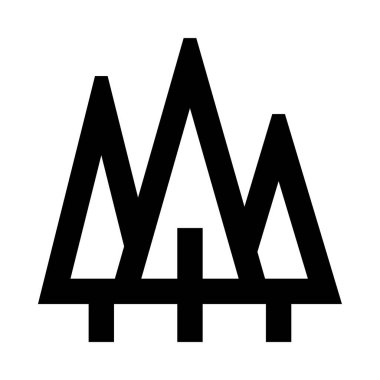 Kozalaklı ağaç simgesi, beyaz arkaplanda izole edilmiş vektör illüstrasyonu  