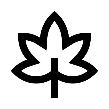 Yaprak simgesi ve vektör illüstrasyonu beyaz arkaplanda izole edildi  