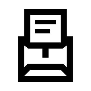 posta simgesi ve vektör illüstrasyonu beyaz arkaplanda izole edildi 