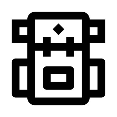 kamp sırt çantası simgesi, vektör illüstrasyonu beyaz arkaplanda izole edildi 