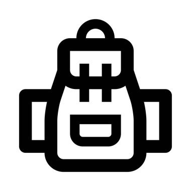 kamp sırt çantası simgesi, vektör illüstrasyonu beyaz arkaplanda izole edildi 