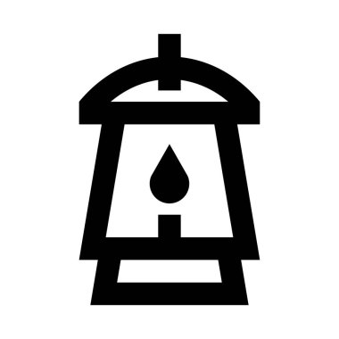 Gazyağı feneri simgesi, vektör illüstrasyonu beyaz arkaplanda izole 