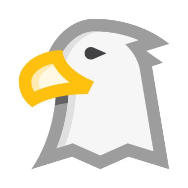 Beyaz kartal simgesi, vektör çizimi beyaz arkaplanda izole edildi