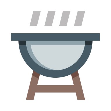 Barbekü simgesi, vektör illüstrasyonu beyaz arkaplanda izole edildi 