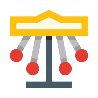 Atlıkarınca simgesi, vektör çizimi beyaz arkaplanda izole edildi