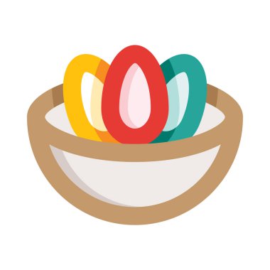 Paskalya yumurtaları simgesi, vektör illüstrasyonu beyaz arkaplanda izole edildi