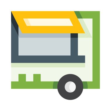 yemek kamyonu simgesi, vektör çizimi beyaz arkaplanda izole edildi