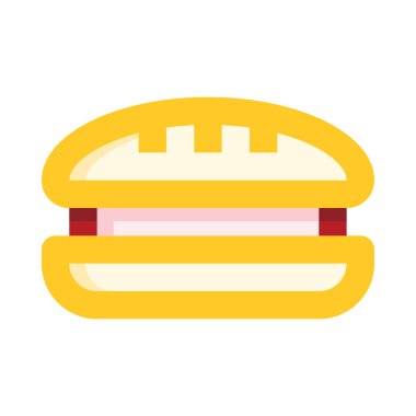 Sandviç simgesi, vektör illüstrasyonu beyaz arkaplanda izole edildi