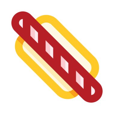 Sosisli simgesi, vektör illüstrasyonu beyaz arkaplanda izole edildi