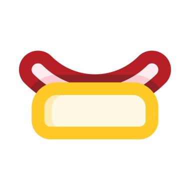 Sosisli simgesi, vektör illüstrasyonu beyaz arkaplanda izole edildi