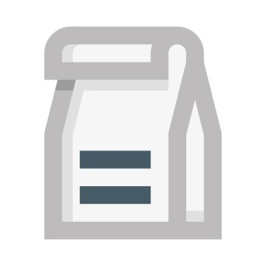 kağıt torba simgesi, vektör illüstrasyonu beyaz arkaplanda izole edildi 