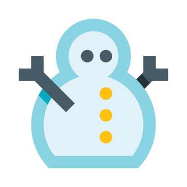 Kardan Adam simgesi, vektör çizimi beyaz arkaplanda izole edildi 