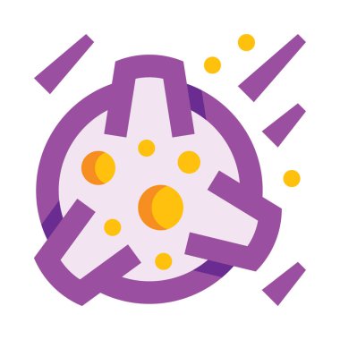 Asteroit simgesi ve vektör illüstrasyonu beyaz arkaplanda izole edildi