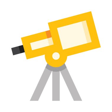 Teleskop simgesi, vektör illüstrasyonu beyaz arkaplanda izole edildi