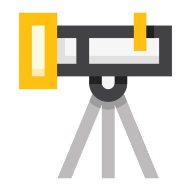 Teleskop simgesi, vektör illüstrasyonu beyaz arkaplanda izole edildi 