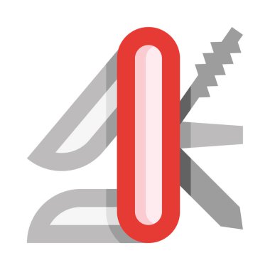 İsviçre bıçak simgesi, vektör çizimi beyaz arkaplanda izole edildi 