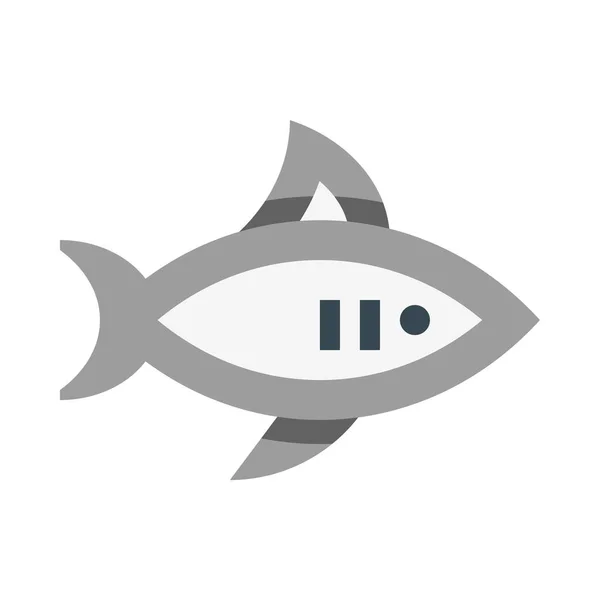 Λευκό Εικονίδιο Καρχαρία Διανυσματική Απεικόνιση Απομονωμένη Λευκό Φόντο — Διανυσματικό Αρχείο