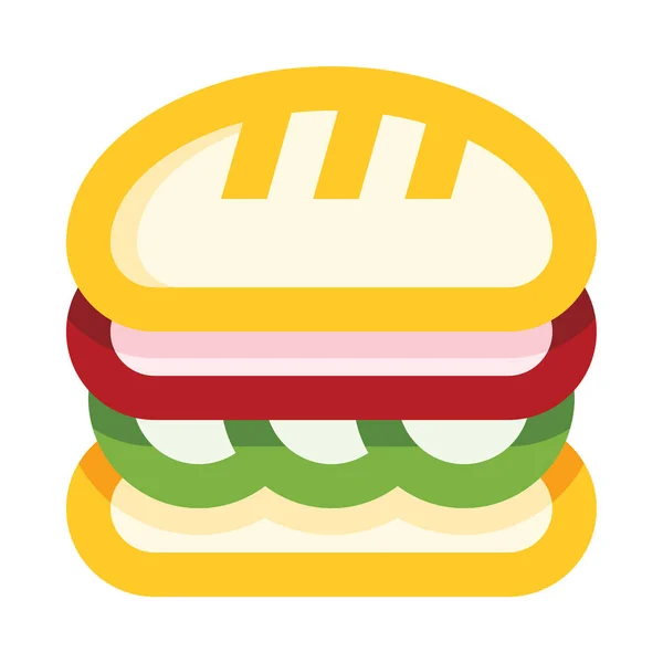 三明治图标 在白色背景上孤立的矢量插图 — 图库矢量图片