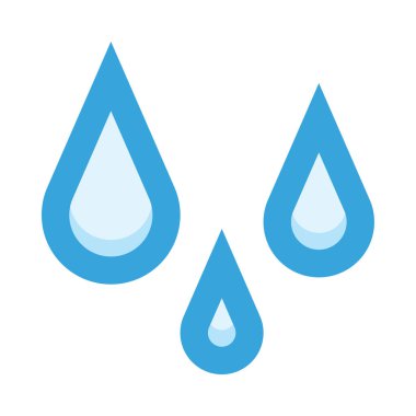 yağmur damlaları simgesi ve vektör illüstrasyonu beyaz arkaplanda izole edildi 