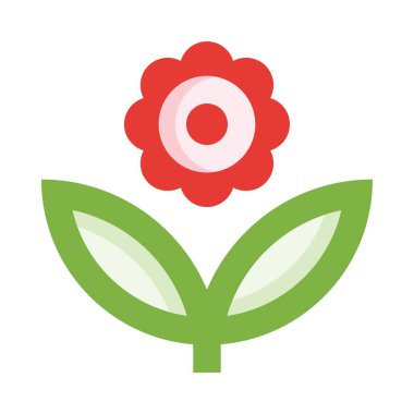 Çiçek simgesi, vektör illüstrasyonu beyaz arkaplanda izole edildi 