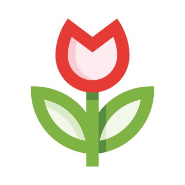 Lale simgesi, vektör illüstrasyonu beyaz arkaplanda izole edildi 