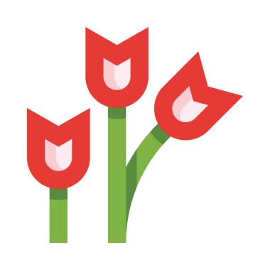 lale simgesi, vektör illüstrasyonu beyaz arkaplanda izole edildi 