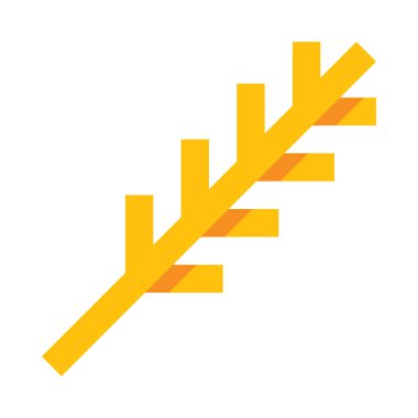 Beyaz arkaplanda izole edilmiş Spica simgesi ve vektör illüstrasyonu 