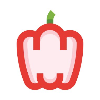 Çan biberi simgesi, vektör illüstrasyonu beyaz arkaplanda izole edildi 